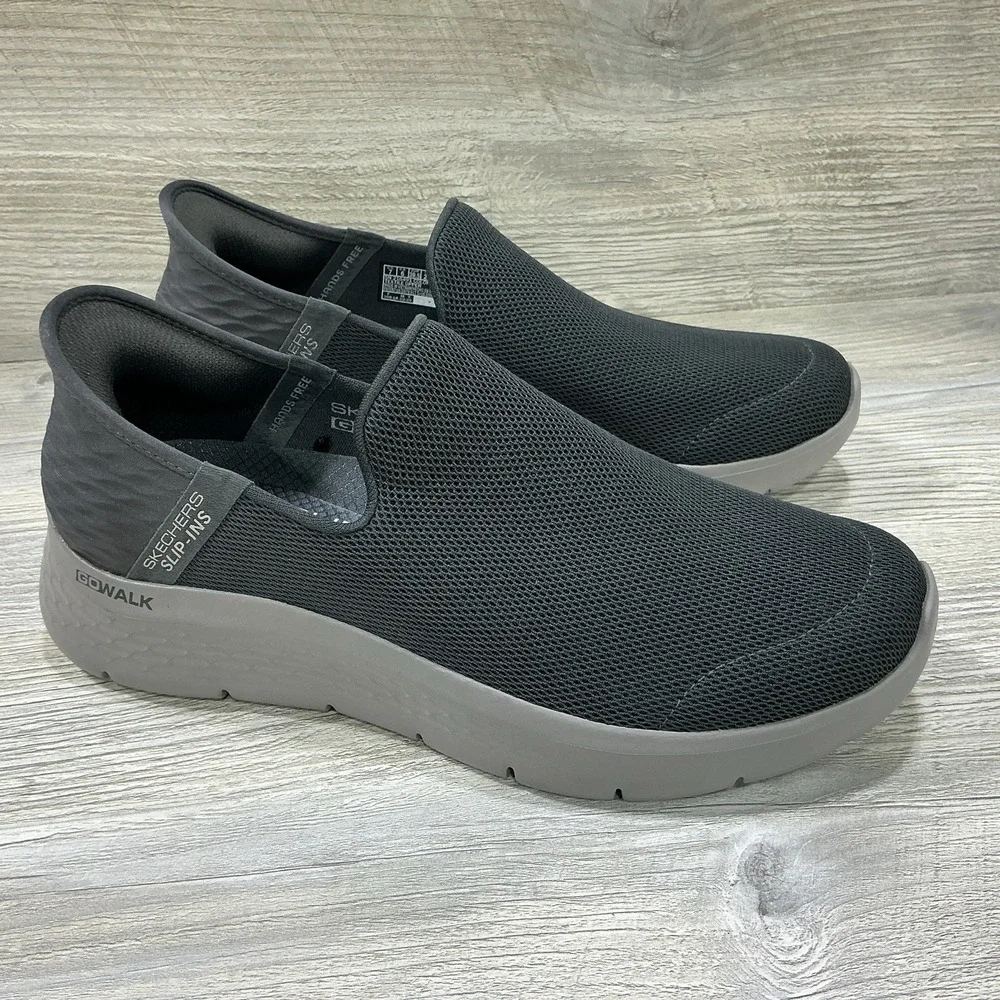 Skechers Shoes Slip ins Go Walk Men's 7 Gray Sneakers Soft Memory Foam 216491